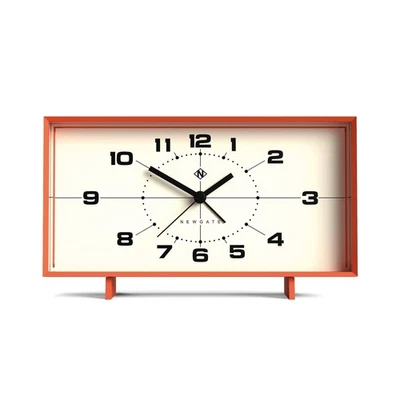 ® Wideboy Alarm Clock | Rectangular Retro Design | Pumpkin Orange | Mid Centu... - Image 1 of 4