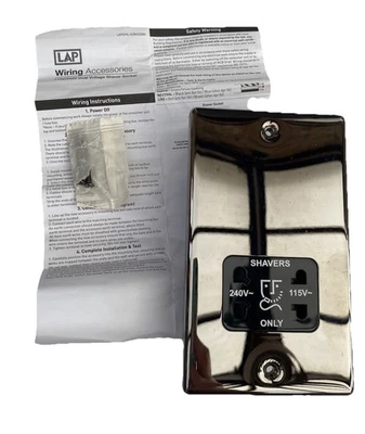 LAP Dual Voltage Shaver Socket Black Nickel Raised Rounded Plate NEW 74900 - Image 1 of 4