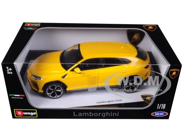 Lamborghini Urus Yellow 1/18 Diecast Model Car by Bburago 11042Y
