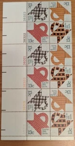 USPS 13-Cent Strip Of 12 6 PB #s American Folk Art  #1745 - Picture 1 of 1