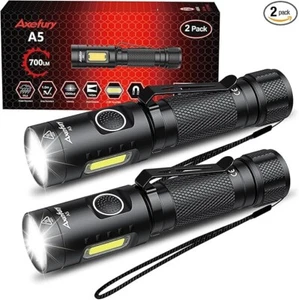 Paquete de 2, Linterna LED Magnética Axefury A5, Linterna Táctica, Luz de Trabajo Cob - Imagen 1 de 11