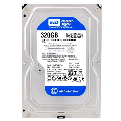Disco Rigido Western Digital 320GB WD3200AAKS 7200Rpm Sata II 16MB 3,5" Pollici - Immagine 1 di 4