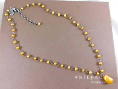 SILPADA Collar Gota Oxidada Perla Agua Dulce Cobre Plata Esterlina N1377 Foto 1 de 4