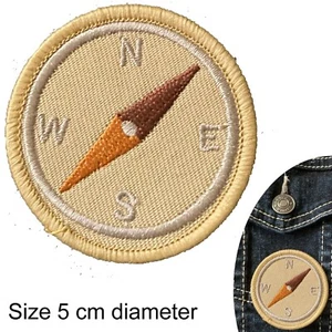 Compass iron on patch navigation north south scout orienteering iron-on patches - Picture 1 of 2