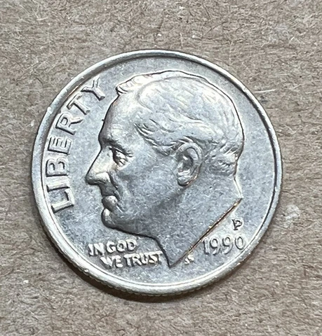 1990 P Roosevelt Dime Error Coin Off Center Die Broad Strike Rare Edge Cover