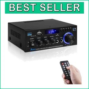 Versatile HiFi Stereo Mini Amplifier - Remote, Mic Jack & 6 EQ Modes - Picture 1 of 10
