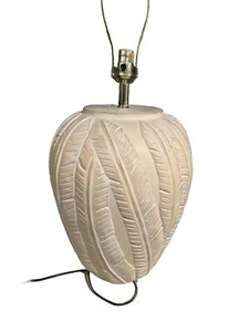 S&M IND 1988 Terracotta Lamp Southwest, Florida Style, Beach, Feather Leaf - Picture 1 of 8