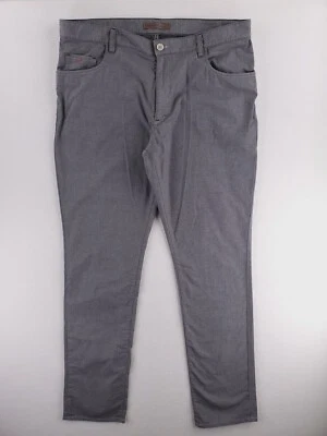 Pantalones Robert Graham Para Hombre 38x34 Gris Chino Clásicos Rectos Manchados Planos Elastizados Foto 1 de 4