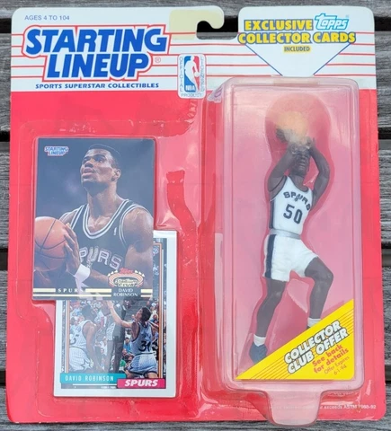 David Robinson Starting Lineup 1993 NBA Basketball Spurs Action Figure w Topps Cover