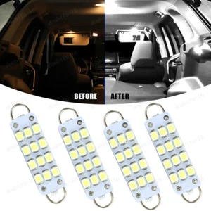 4pcs 44mm 12 SMD Rigid Loop Festoon White LED Interior Cargo Dome Light Bulbs - Picture 1 of 15