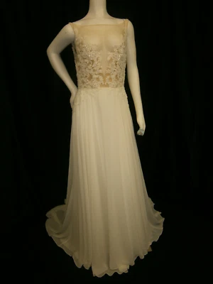 Tara Keely Wedding Dress 4 6 8 Soft Chiffon Goddess Illusion Tulle Romantic Sexy - Image 1 of 4