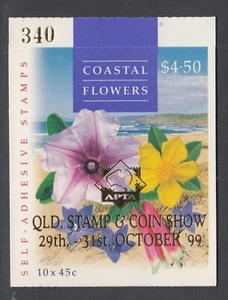 Australia 1999 $4.50 Coastal Flowers Booklet overprint APTA Queensland MNH SNP - Picture 1 of 1