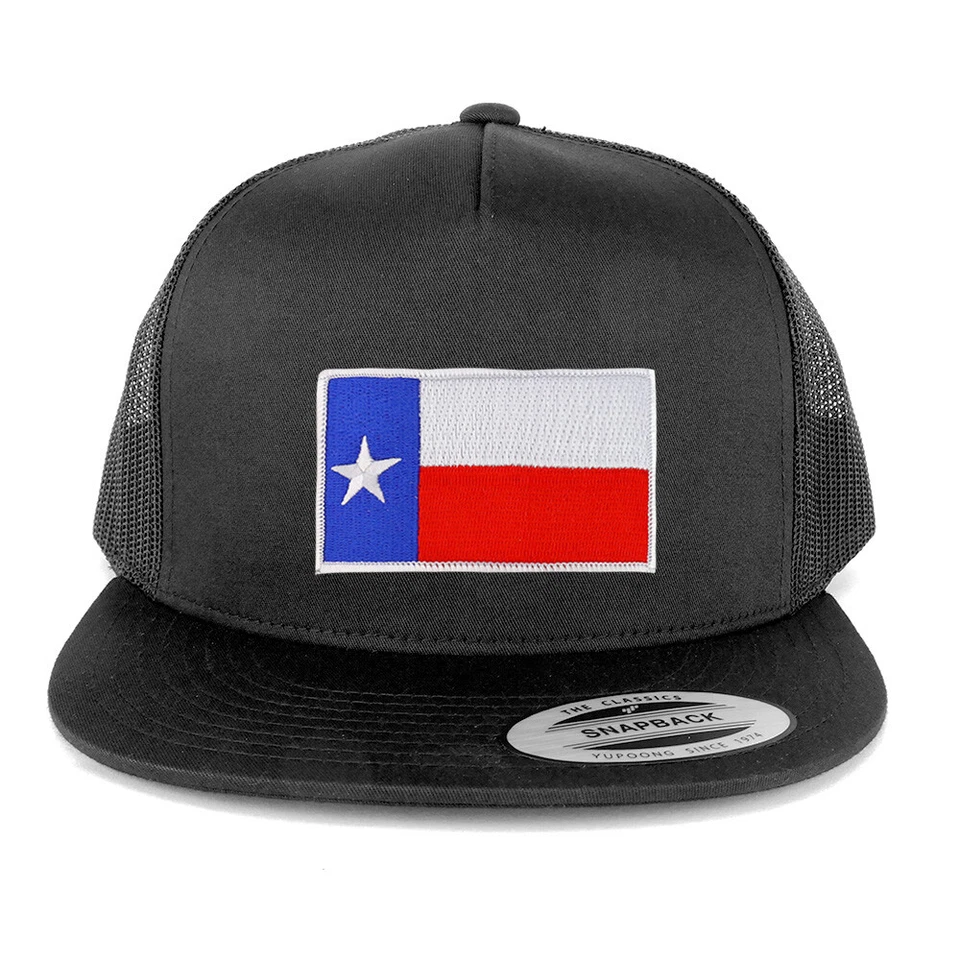 Oversize XXL New Texas State Flag Patch 5 Panel Snapback Mesh Cap - FREESHIP - Image 1 of 1