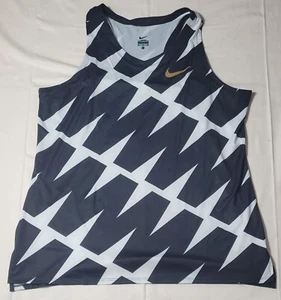Mens Nike Elite Official Pro Track & Field Singlet Black White CI1005-077 Sz XL - Picture 1 of 2