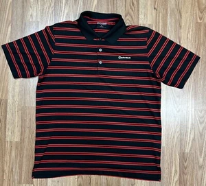 TaylorMade by Ashworth Poloshirt rot/schwarz gestreift Stretch Herren Golf Gr. XL - Bild 1 von 3