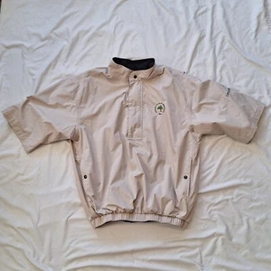 DryJoys Footjoy CC Of Greenfield 1/4 Zip Windbreaker Jacket Beige Mens Medium - Picture 1 of 11