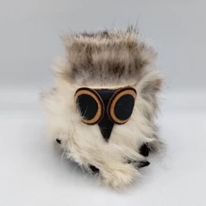 Vintage Woodland Owl Fur Made In Poland Figurine 3" Soft Furry Figure - Picture 1 of 11