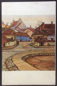 Postcard M.DOBUZHINSKY " VILNA".1st.Original Edit.St-Eugenia Red Cross #A11 RRR - Picture 1 of 2