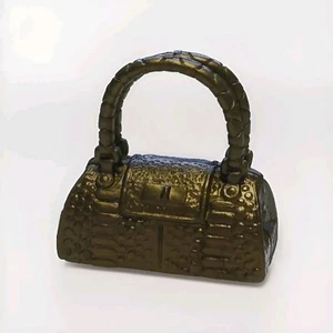 Barbie & Friends Handbag Purse Bronze Tone Crocodile Texture Handle Vtg 1990s - Picture 1 of 7