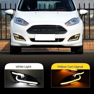 For Ford Fiesta 2013~2016 LED DRL Daytime Running Lights Fog Lamps Bumper - Foto 1 di 6