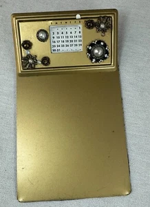 VTG Retro Office Metal 50's Clip Board Art Nouveau Calendar Rhinestones Jewelry - Picture 1 of 10