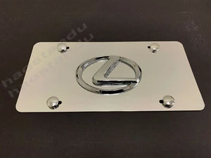 1x 3D "LexusEmblem Style" Aluminum Mirror CHROME Front Plate RUST FREE (logo) - Picture 1 of 2