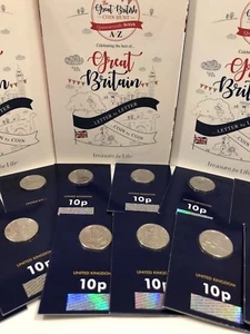 Rare 2019 Alphabet A-Z 10p Ten Pence Coins Bond FREE POST!!! CARDED 2019!!! - Picture 1 of 49