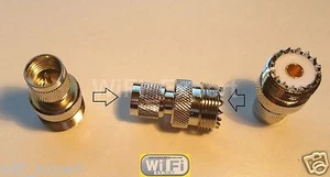 10 UHF female SO239 Plug jack to Mini UHF PL259 Male plug Coax Cable adapter,85B - Picture 1 of 4