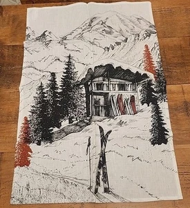 Coucke France Apres Ski Linen Tea Towel, READ - Picture 1 of 11
