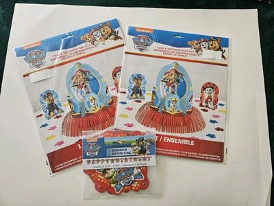 Paw Patrol Cumpleaños Fiesta Decoraciones Mesa Kit Banner Confeti Foto 1 de 4
