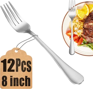 Set 12 Pezzi Forchette da Pranzo Food-Grade Acciaio Inox Argenteria Forchette Posate US - Foto 1 di 11