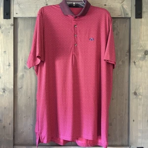 Grayson Performance Polo Men's Size XL Red Geometric Wolf Golf Logo - Picture 1 of 8
