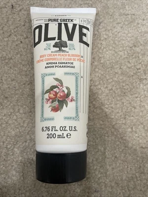 KORRES Pure Greek Olive Body Cream Peach Blossom, 6.76 Fl Oz - New and Sealed - Image 1 of 4