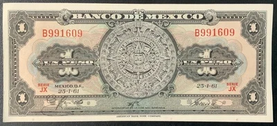 1961 MEXICO PAPER MONEY - ONE PESO BANKNOTE! - Image 1 of 2