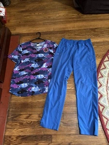 Women’s Blue Scrub Set Large - Picture 1 of 7