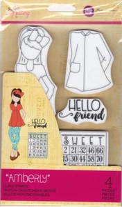 Prima Julie Nutting AMBERLY Doll Cling Stamps Cards Planner Tags 913250 - Picture 1 of 2