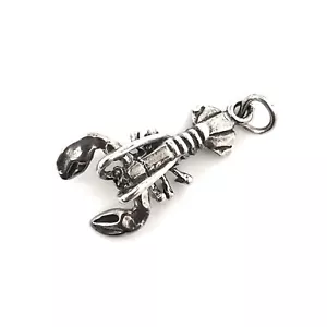 Vintage Lobster Charm Sterling Silver Pendant Articulated Jointed - Picture 1 of 6