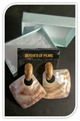 💫 “Shell We Dance?” – Genuine Mother of Pearl Earrings | 2.5" Triangle Dangle | - Image 1 of 4