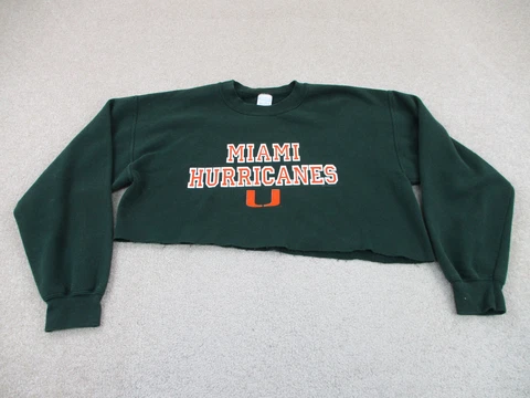 Miami Hurricanes Sweater Womens Large Green Orange UM Sweatshirt Ladies A56 * Cover