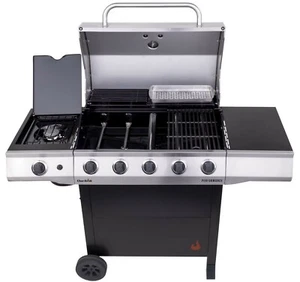 Char-Broil 5 Burner Stainless Steel Gas BBQ Grill 47,500 BTU with Side Burner - Picture 1 of 5