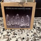 Vintage+6+Piece+Clear+Glass+Nativity+Scene+by+K%27s+Collection+Miniature+set+As+Is