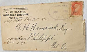 1890s Canada Postal Cover Orange 3 cent Queen Victoria Stamp - Picture 1 of 3