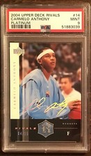 Carmelo Anthony 2004 Upper Deck Platinum Rivals card #d 4/15 PSA 9  POP 1 