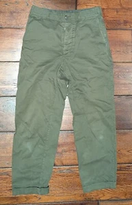 Pantaloni chino dritti Alex Mill donna verde militare con bottoni e polsini a mosca taglia 6 - Foto 1 di 20
