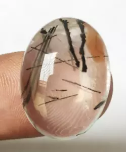 AAA+ Quarzo Rutato Naturale 22,85 Ct. Pietra preziosa ovale sfusa per anello e ciondolo - Foto 1 di 7