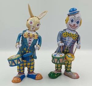 PLACA DE ESTAÑO: FIGURAS DE PLACA DE ESTAÑO CON CUERDA DE CONEJO Y PAYASO HECHAS ALREDEDOR DE LOS AÑOS 80/90 (SK) - Imagen 1 de 9