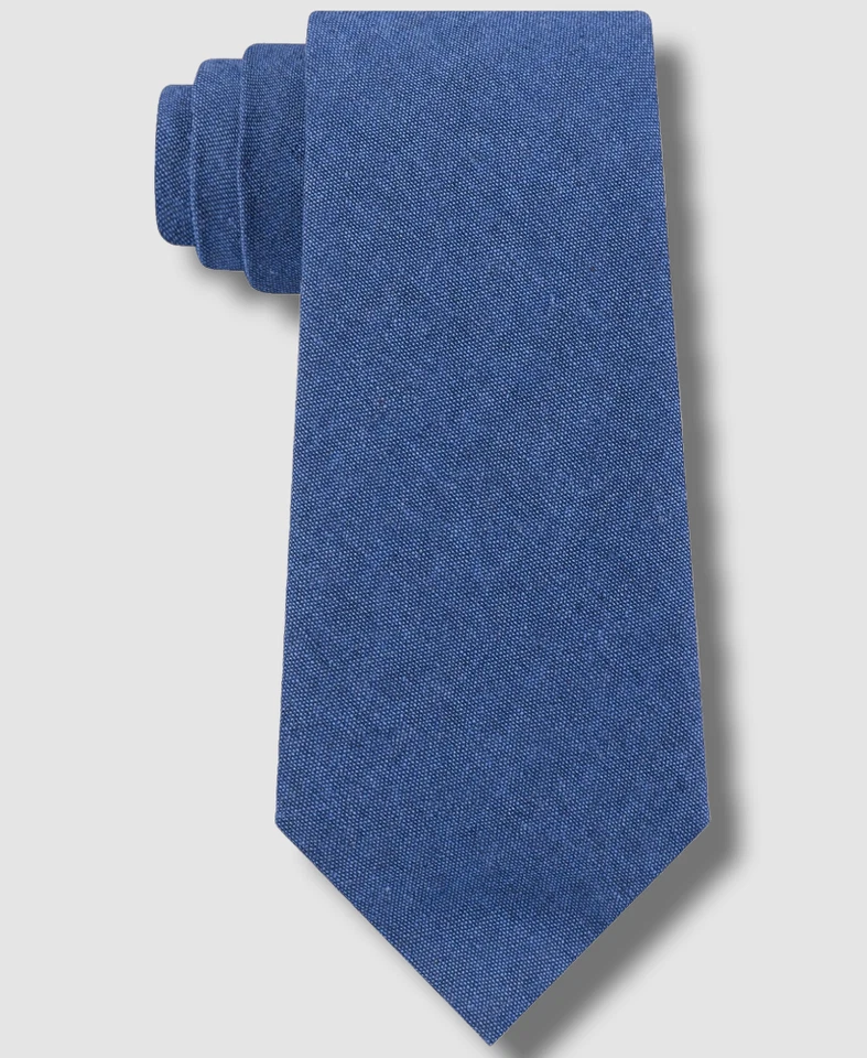 $69 Tommy Hilfiger Men Blue Solid Manhattan Professional Business Necktie 58 x 3 - Image 1 of 1