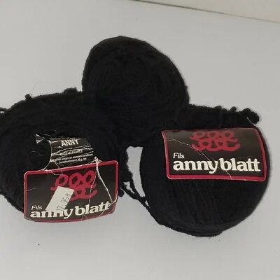 3 Anny Blatt # 383 нуар/черный 96% шерсти 4% лайкры 600 ярдов всего - Изображение 1 из 4