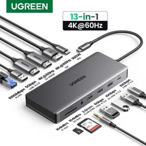 UGREEN 13-in-1 USB-C HUB 4K HDMI DP 100W PD SD/TF Dockingstation für MacBook PC - Bild 1 von 13