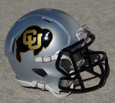 COLORADO BUFFALOES SILVER 2015-18 SPECIAL FOOTBALL MINI HELMET Cover